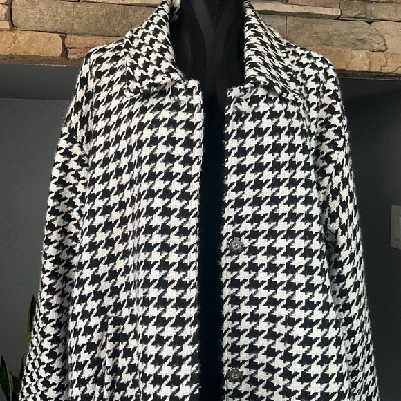 NWT Bold Houndstooth Swing Style Jacket Office Capsule Classic Black White 2XL - Picture 4 of 11